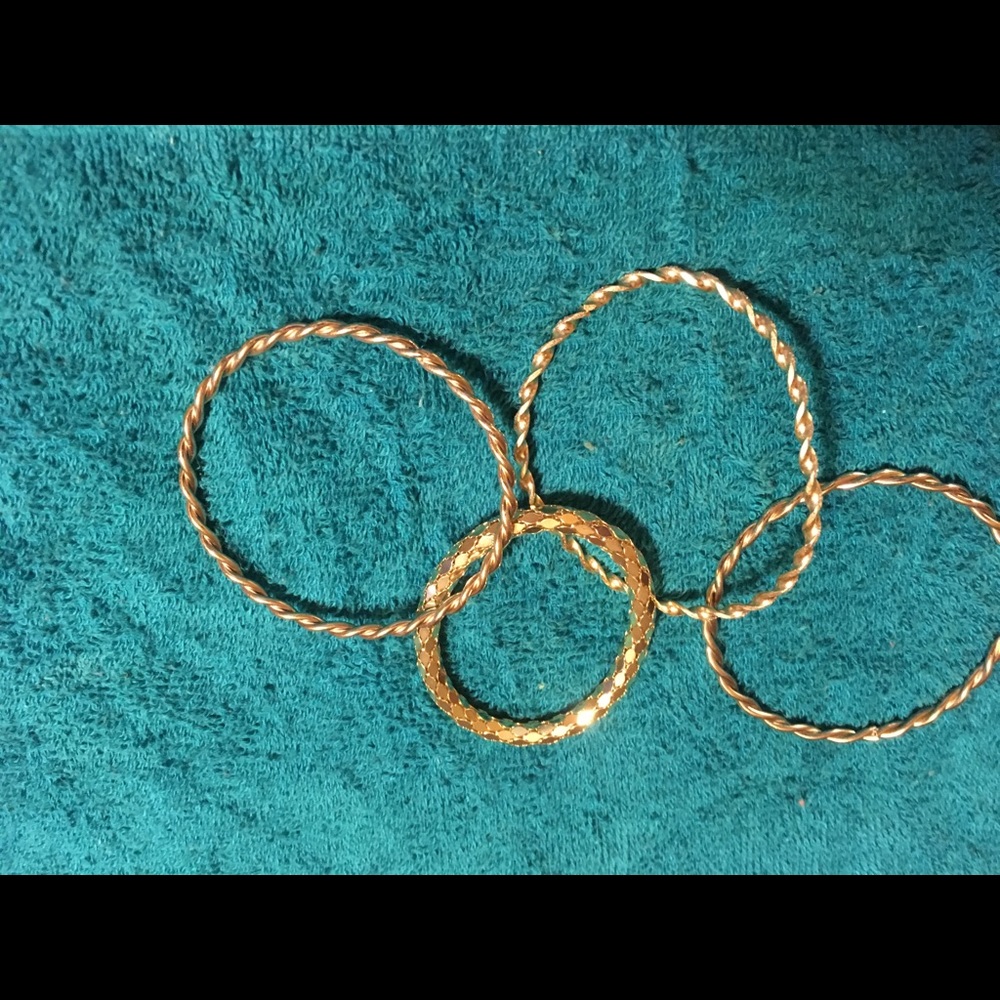 Gold Chain and 4 Gold Bracelets.  Very Nice, New.